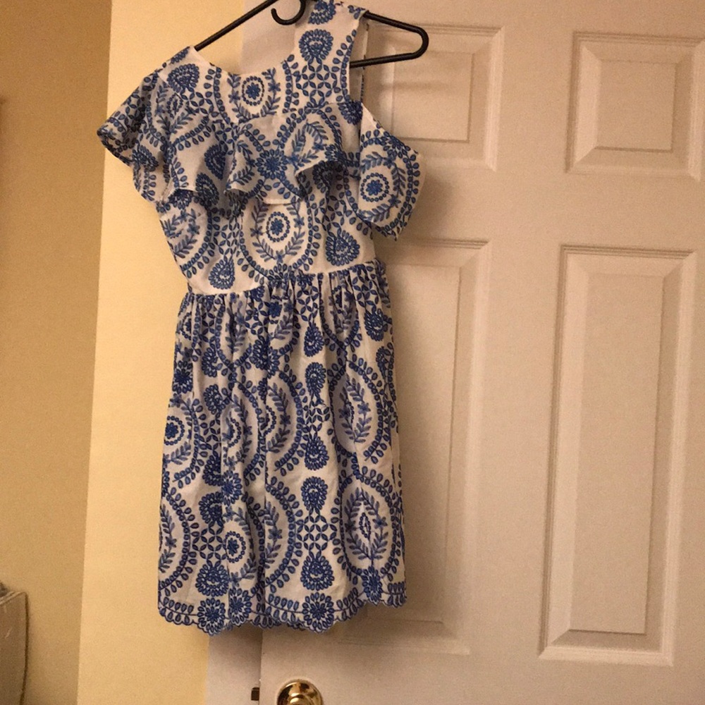 Blue and white